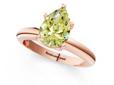Rose gold Fancy Yellow Pear Cut Diamond Solitaire Engagement Ring with Round Band and Four-Prong Setting_171