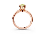 Rose gold Fancy Yellow Pear Cut Diamond Solitaire Engagement Ring with Round Band and Four-Prong Setting_173