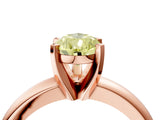 Rose gold Fancy Yellow Pear Cut Diamond Solitaire Engagement Ring with Round Band and Four-Prong Setting_174
