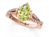 Rose gold Fancy Yellow Pear Cut Diamond Solitaire Engagement Ring with Twisted Pavé Band and Four-Prong Setting_45