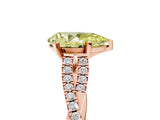 Rose gold Fancy Yellow Pear Cut Diamond Solitaire Engagement Ring with Twisted Pavé Band and Four-Prong Setting_49