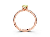 Rose gold Fancy Yellow Pear Cut Diamond Solitaire Pavé Engagement Ring with Round Band and Prong Setting_46
