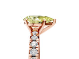 Rose gold Fancy Yellow Pear Cut Diamond Solitaire Pavé Engagement Ring with Round Band and Prong Setting_48