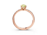 Rose gold Fancy Yellow Pear Cut Diamond Solitaire Pavé Engagement Ring with Round Band and Prong Setting_52
