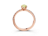 Rose gold Fancy Yellow Pear Cut Diamond Solitaire Pavé Engagement Ring with Round Band and Prong Setting_64