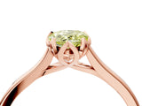 Rose gold Fancy Yellow Pear Cut Diamond Solitaire Ring with Flower Prong Setting and Classic Band_40