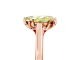 Rose gold Fancy Yellow Pear Cut Diamond Solitaire Ring with Flower Prong Setting and Classic Band_41