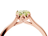 Rose gold Fancy Yellow Pear Cut Diamond Solitaire Ring with Flower Prong Setting and Classic Band_74