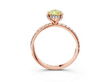 Rose gold Fancy Yellow Pear Cut Diamond Solitaire Ring with Four-Prong Setting and Pavé Band_6