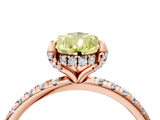 Rose gold Fancy Yellow Pear Cut Diamond Solitaire Ring with Four-Prong Setting and Pavé Band_7