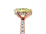 Rose gold Fancy Yellow Pear Cut Diamond Solitaire Ring with Four-Prong Setting and Pavé Band_8