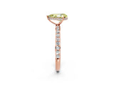 Rose gold Fancy Yellow Pear Cut Diamond Solitaire Ring with Pavé Band and Hidden Halo_22