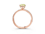Rose gold Fancy Yellow Pear Cut Diamond Solitaire Ring with Pavé Band and Hidden Halo_23