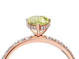 Rose gold Fancy Yellow Pear Cut Diamond Solitaire Ring with Pavé Band and Hidden Halo_24