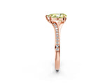 Rose gold Fancy Yellow Pear Cut Diamond Solitaire Ring with Pavé Band and Prong Setting_14