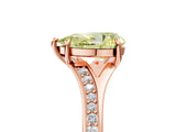 Rose gold Fancy Yellow Pear Cut Diamond Solitaire Ring with Pavé Band and Prong Setting_17