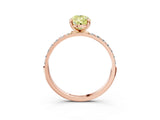 Rose gold Fancy Yellow Pear Cut Diamond Solitaire Ring with Pave Band and Four Prong Setting_90