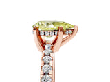 Rose gold Fancy Yellow Pear Cut Diamond Solitaire Ring with Round  Pavé Band and Four-Prong Setting_53