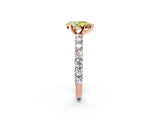 Rose gold Fancy Yellow Pear Cut Diamond Solitaire Ring with Shared Prong Pavé Band and Four-Prong Setting_68