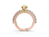 Rose gold Fancy Yellow Pear Cut Diamond Solitaire Ring with Shared Prong Pavé Band and Four-Prong Setting_69
