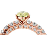 Rose gold Fancy Yellow Pear Cut Diamond Solitaire Ring with Shared Prong Pavé Band and Four-Prong Setting_70