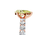 Rose gold Fancy Yellow Pear Cut Diamond Solitaire Ring with Shared Prong Pavé Band and Four-Prong Setting_71
