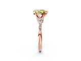 Rose gold Fancy Yellow Pear Cut Diamond Solitaire Ring with Side Stones and Four-Prong Setting_38
