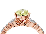Rose gold Fancy Yellow Pear Cut Diamond Solitaire Ring with Side Stones and Four-Prong Setting_40