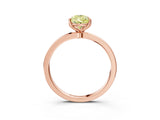 Rose gold Fancy Yellow Pear Cut Diamond Solitaire Ring with Thin Band and Prong Setting_15