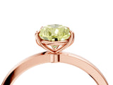 Rose gold Fancy Yellow Pear Cut Diamond Solitaire Ring with Thin Band and Prong Setting_16