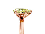 Rose gold Fancy Yellow Pear Cut Diamond Solitaire Ring with Thin Band and Prong Setting_17