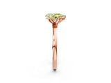 Rose gold Fancy Yellow Pear Cut Diamond Solitaire Ring with Thin Band and Prong Setting_26
