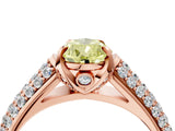 Rose gold Fancy Yellow Pear Cut Diamond Solitaire Ring with Three-Row Pavé Band and Four-Prong Setting_40