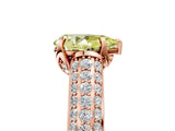 Rose gold Fancy Yellow Pear Cut Diamond Solitaire Ring with Three-Row Pavé Band and Four-Prong Setting_41