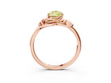 Rose gold Fancy Yellow Pear Cut Diamond Solitaire Ring with Twist Band and Four-Prong Setting_120