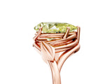 Rose gold Fancy Yellow Pear Cut Diamond Solitaire Ring with Twist Band and Four-Prong Setting_122