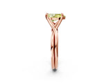 Rose gold Fancy Yellow Pear Cut Diamond Solitaire Twist Band Prong Setting Ring_57