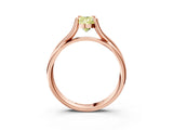 Rose gold Fancy Yellow Pear Cut Diamond Solitaire Twist Band Prong Setting Ring_58
