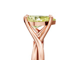Rose gold Fancy Yellow Pear Cut Diamond Solitaire Twist Band Prong Setting Ring_60