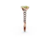 Rose gold Fancy Yellow Pear  Cut Diamond Solitaire with Pave Band and Four-Prong Setting_119