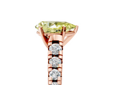 Rose gold Fancy Yellow Pear  Cut Diamond Solitaire with Pave Band and Four-Prong Setting_122