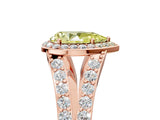 Rose gold Fancy Yellow Pear Cut Diamond Split Shank Halo Ring with Four-Prong Setting_71