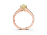 Rose gold Fancy Yellow Pear Cut Diamond Split Shank Pavé Engagement Ring with Four-Prong Setting_95