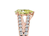 Rose gold Fancy Yellow Pear Cut Diamond Split Shank Pavé Engagement Ring with Four-Prong Setting_97