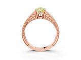 Rose gold Fancy Yellow Pear Cut Diamond Split Shank Ring with Pavé Band and Four-Prong Setting_64