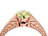 Rose gold Fancy Yellow Pear Cut Diamond Split Shank Ring with Pavé Band and Four-Prong Setting_65