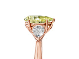 Rose gold Fancy Yellow Pear Cut Diamond Three-Stone Ring with Pear Side Stones and Four-Prong Setting_100