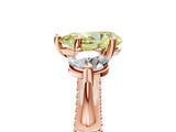 Rose gold Fancy Yellow Pear Cut Diamond Three-Stone Ring with Prong Setting and Pavé Band_5