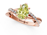 Rose gold Fancy Yellow Pear  Cut Diamond Twist Band Solitaire with Prong Setting_45