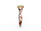 Rose gold Fancy Yellow Pear  Cut Diamond Twist Band Solitaire with Prong Setting_46